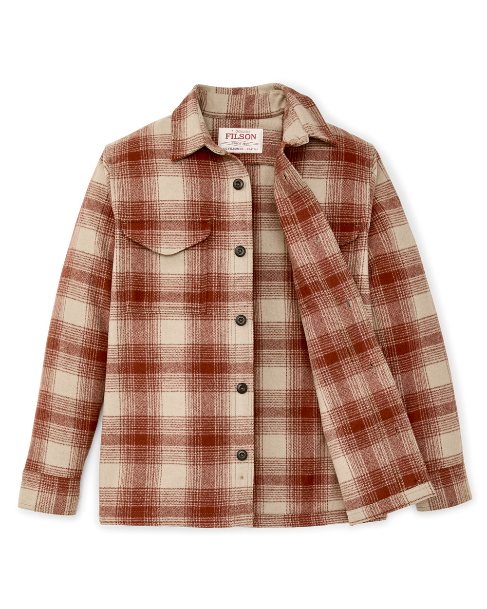 Wool Jac-shirt - Brick Multi Plaid | Filson