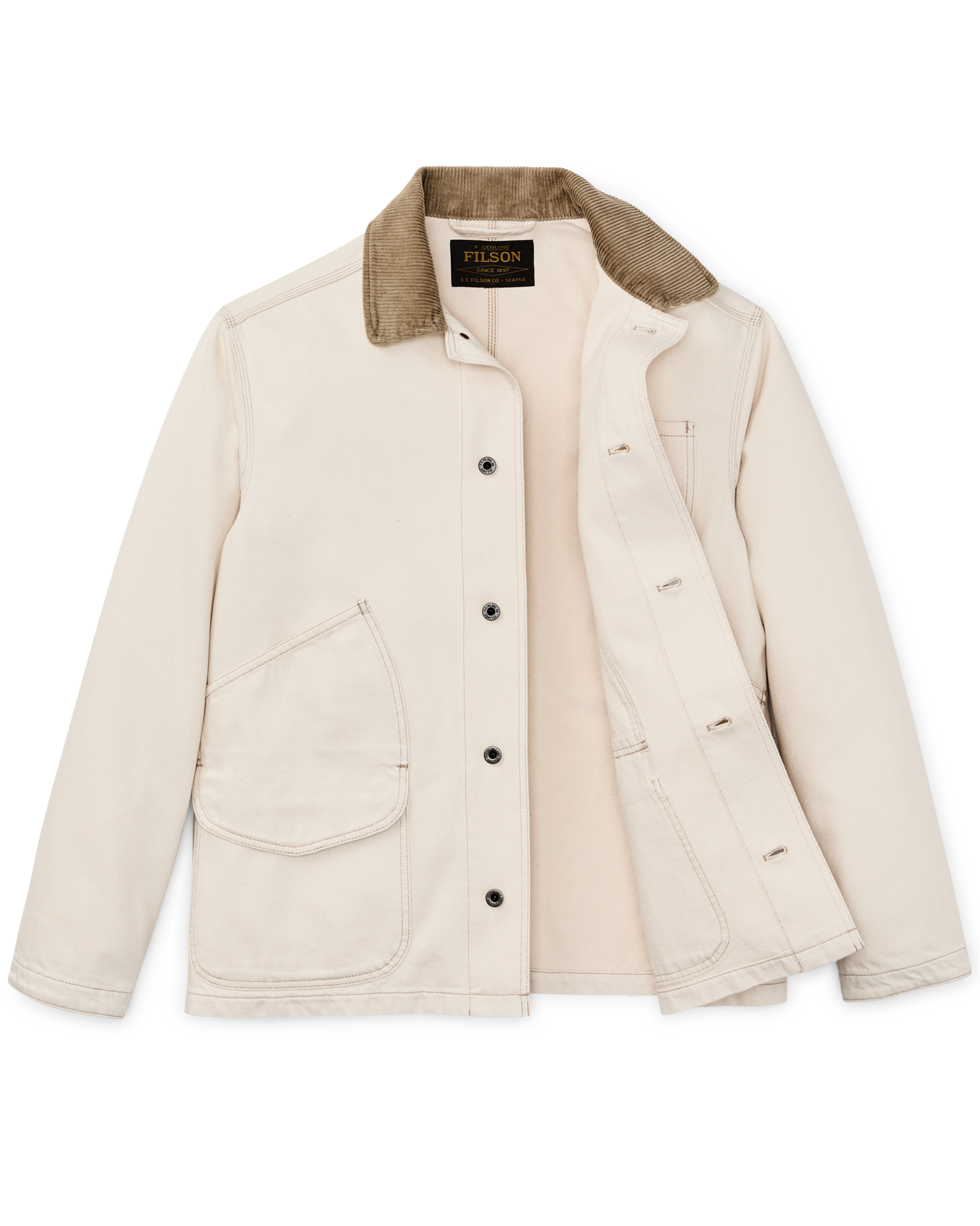 Alternate view of the Filson 11-oz. Denim Outfitter Jacket - Natural Seed