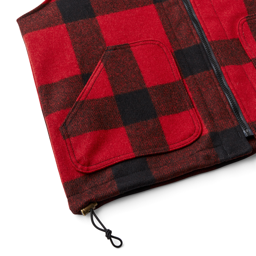 Alternate view of the Filson Mackinaw Wool Vest Liner - Red/black Plaid