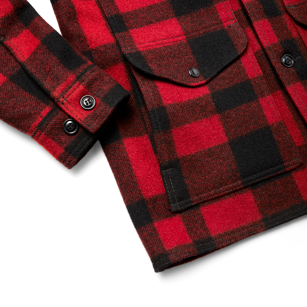 Alternate view of the Filson Filson Hockey Mackinaw Wool Cruiser - Red / Black Plaid