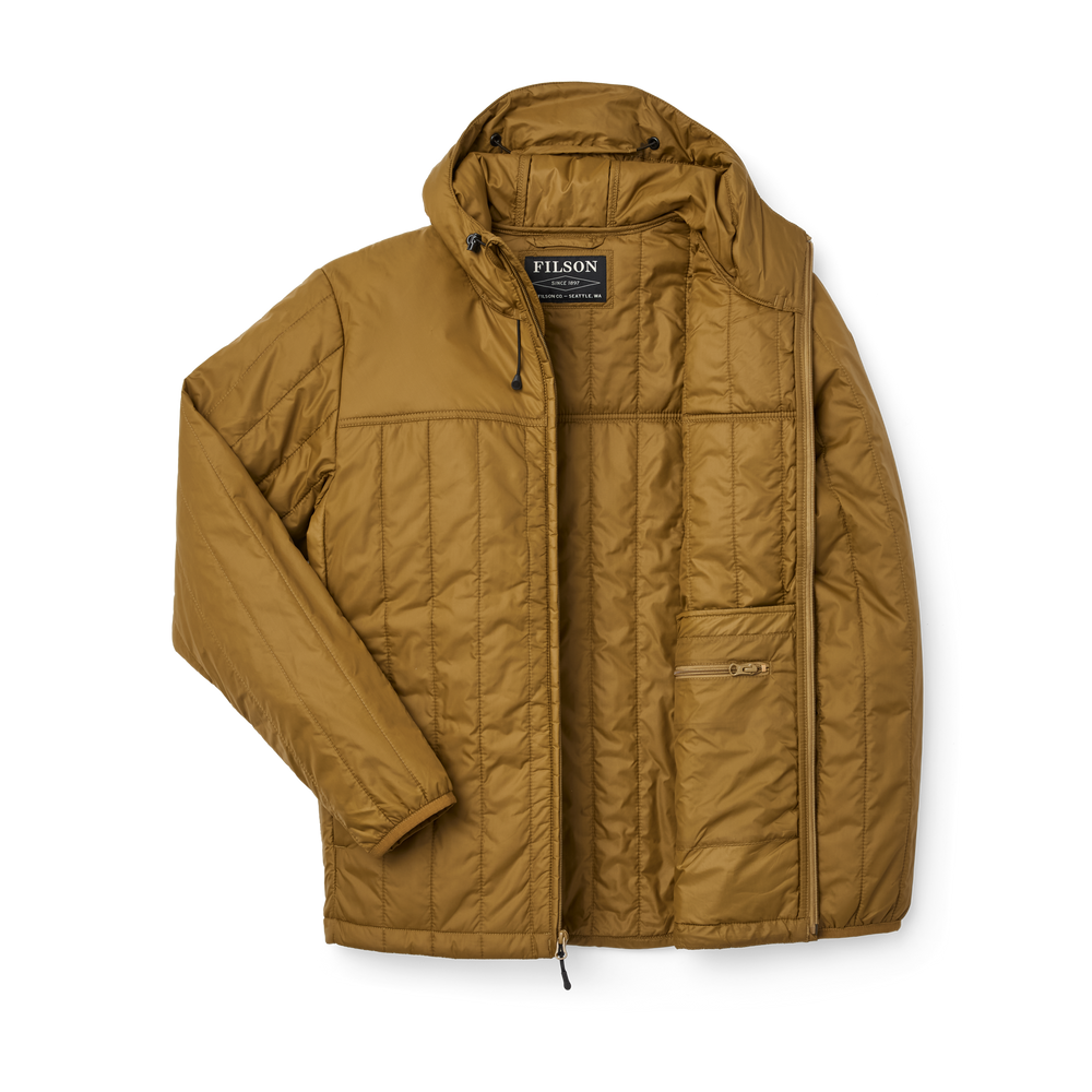 Alternate view of the Filson Ultralight Hooded Jacket - Gold Ochre