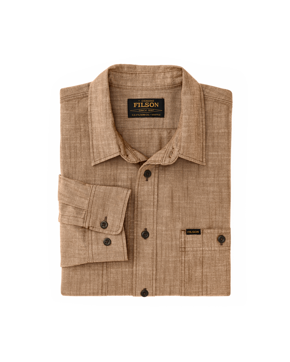 Alternate view of the Filson Chambray CPO Shirt - Dark Tan
