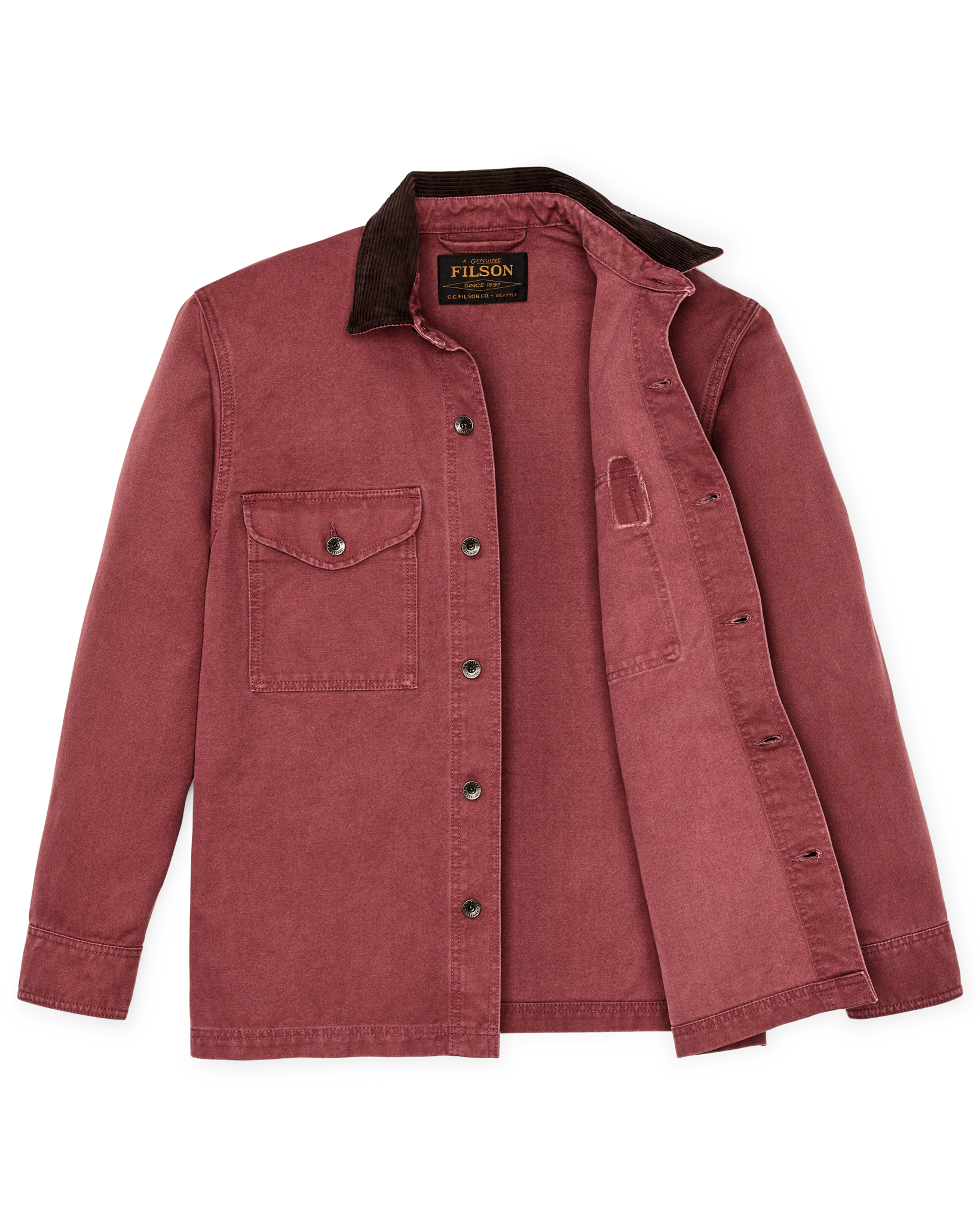 Alternate view of the Filson Rustic Canvas Jac-shirt - Red Rock