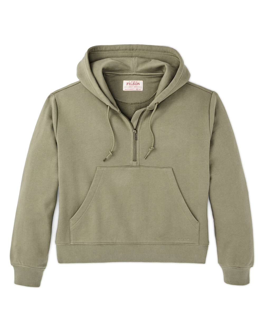Women's French Terry Half-Zip Hoodie - Olive Branch