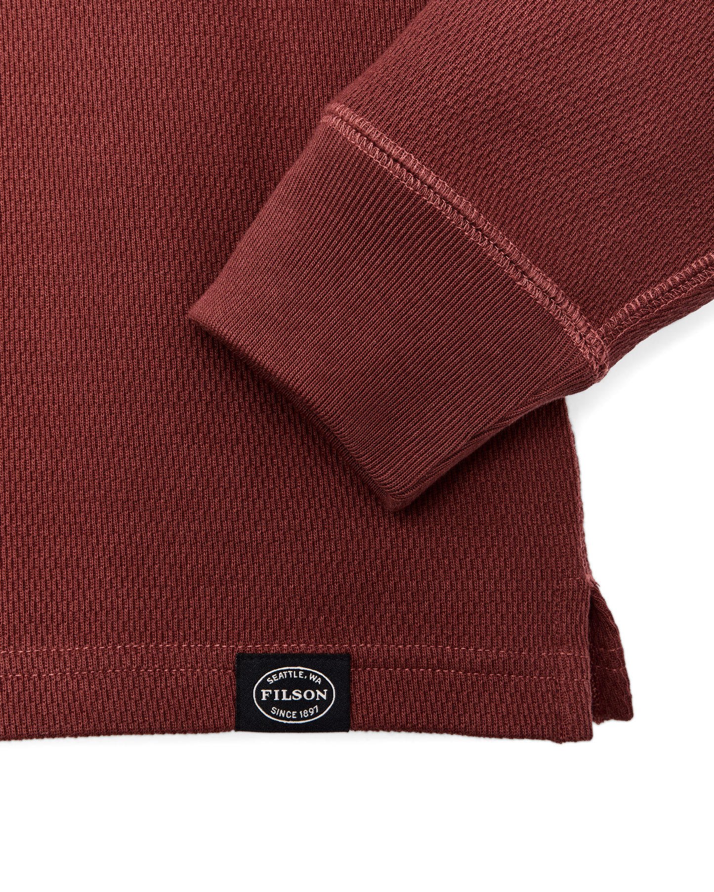 Waffle Knit Thermal Crewneck - Fired Brick