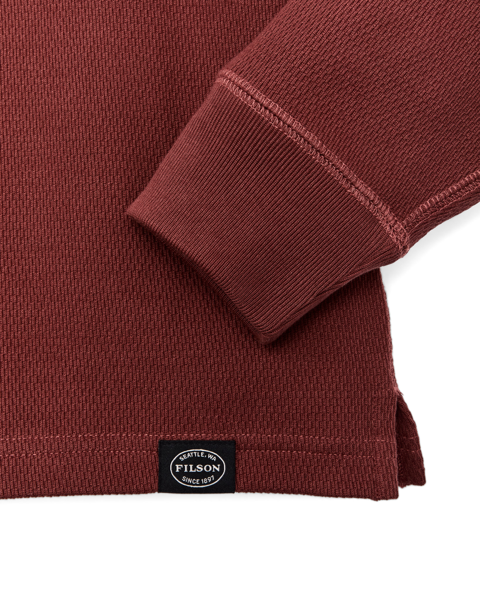 Waffle Knit Thermal Crewneck - Fired Brick