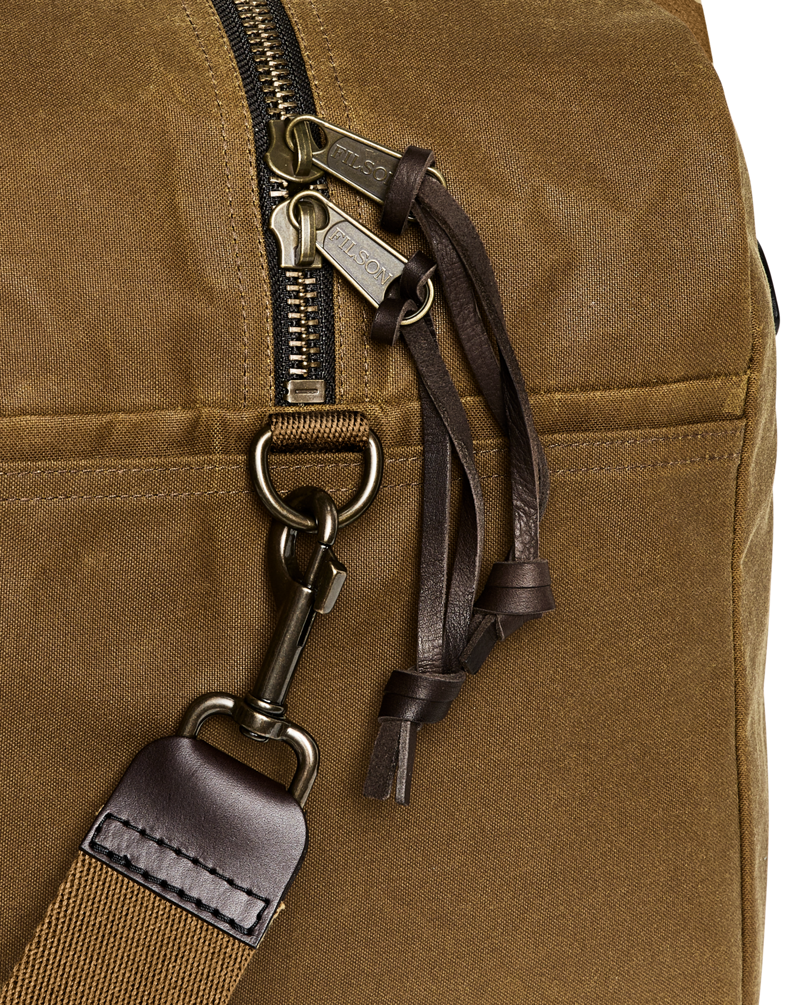 Alternate view of the Filson Medium Tin Cloth Duffle Bag - Dark Tan