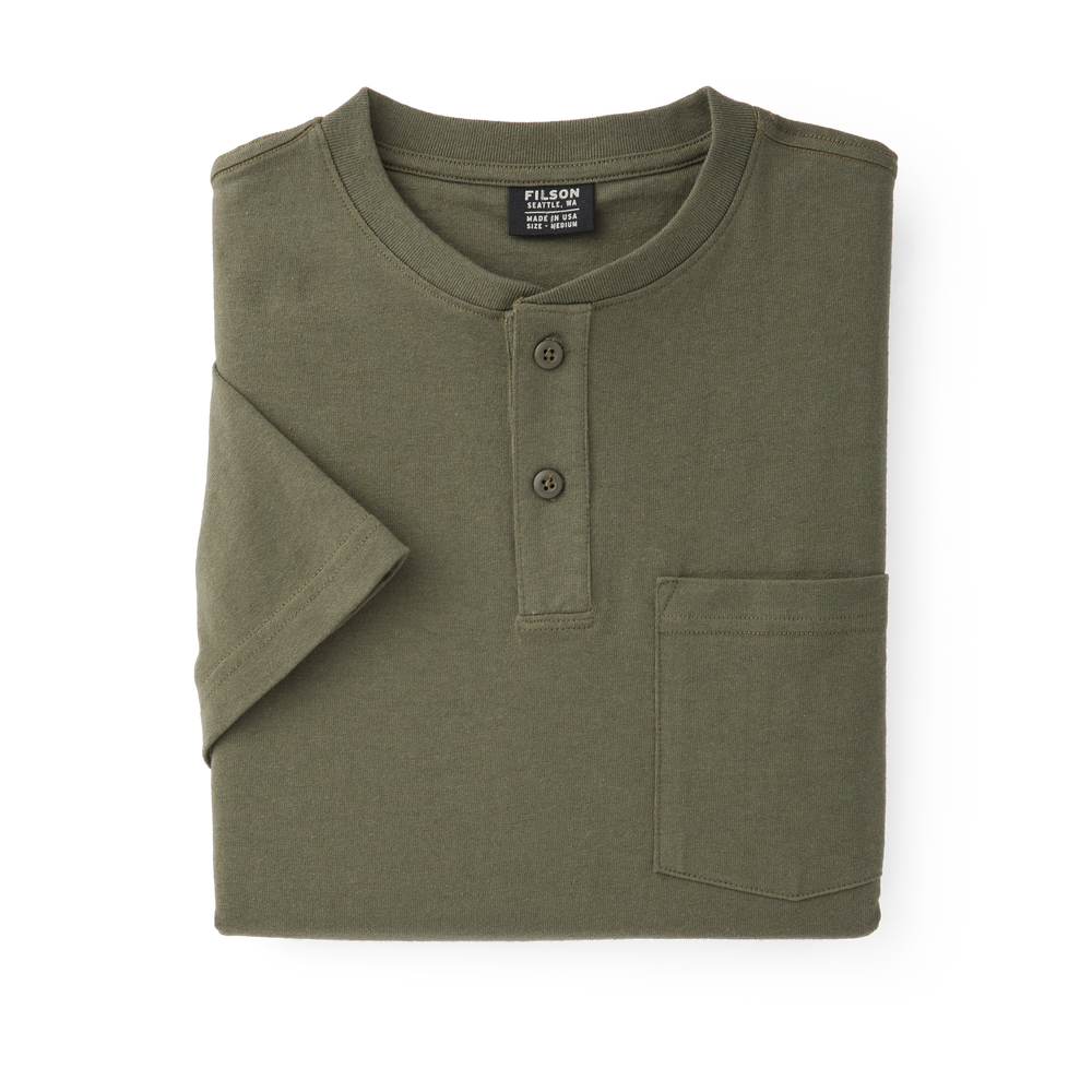 Alternate view of the Filson Short Sleeve Henley - Otter Green