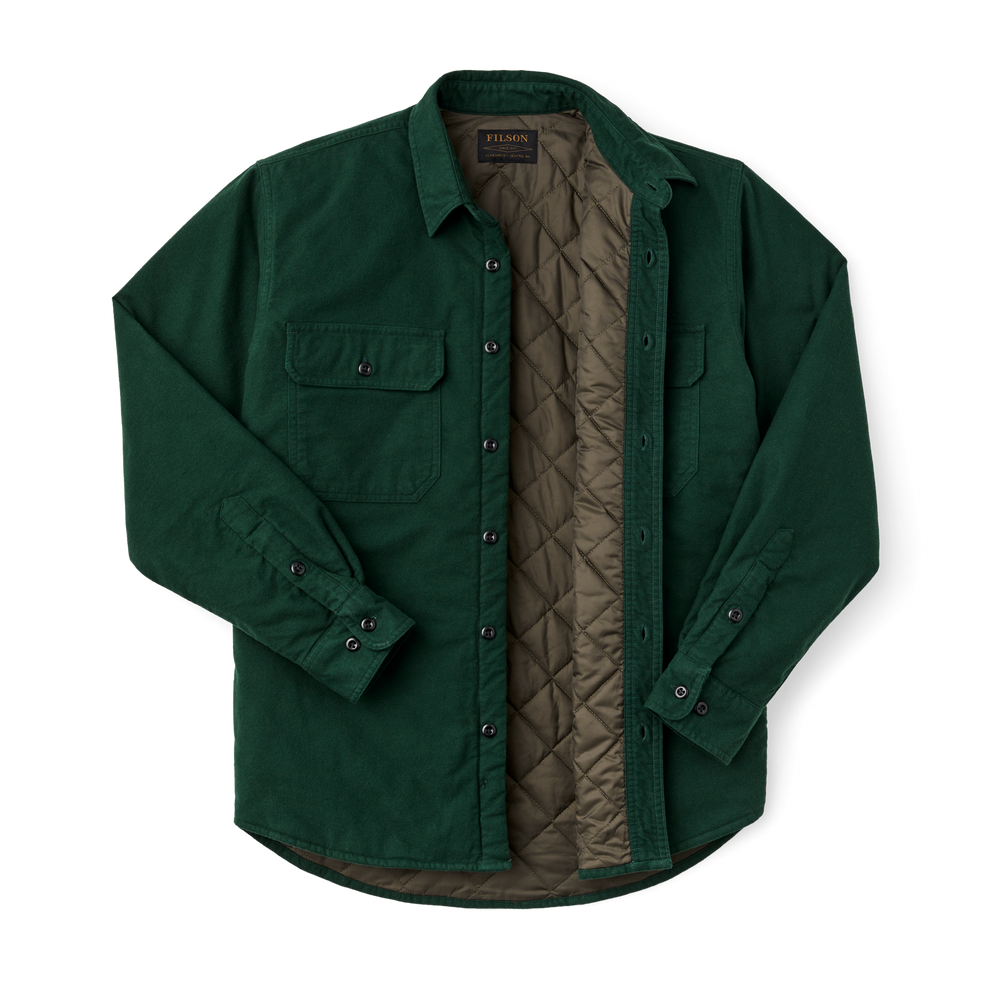 Alternate view of the Filson Insulated Field Flannel Shirt - Dark Spruce