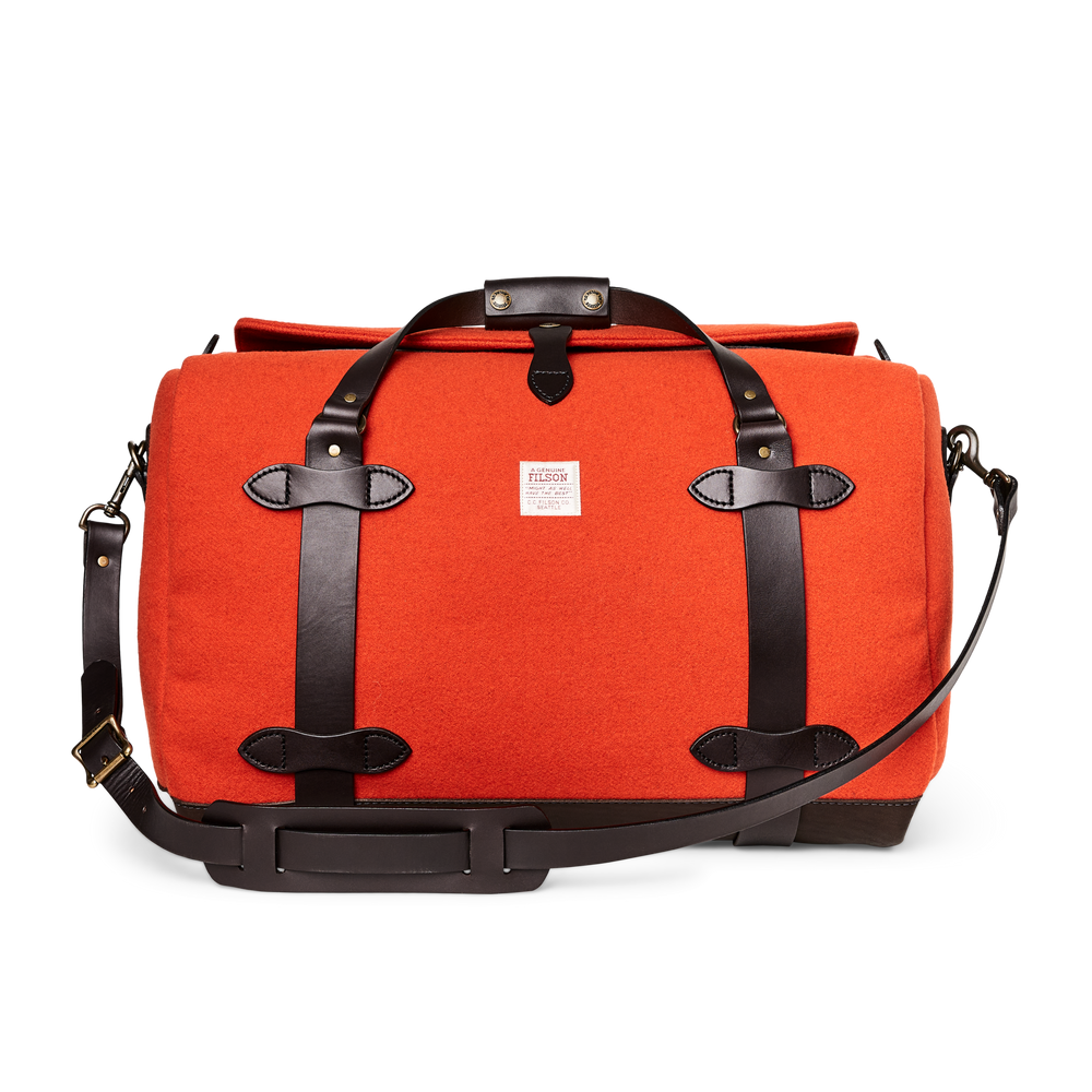 Front-facing image of the Filson Medium Mackinaw Wool Duffle - Flame