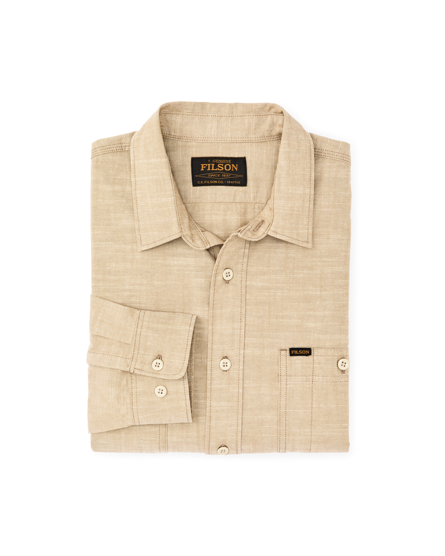 Alternate view of the Filson Chambray Cpo Shirt - Tan