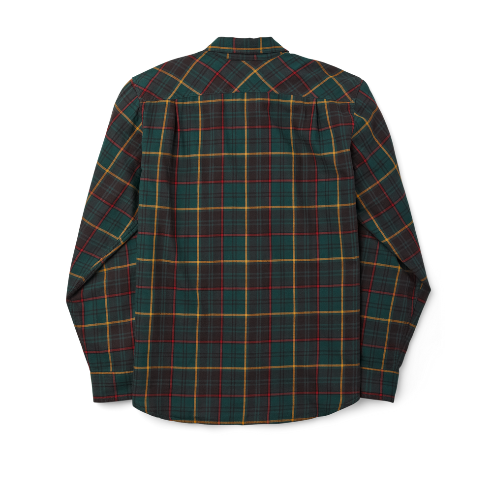 Alternate view of the Filson Scout Shirt - Hunter Green/brown Plaid