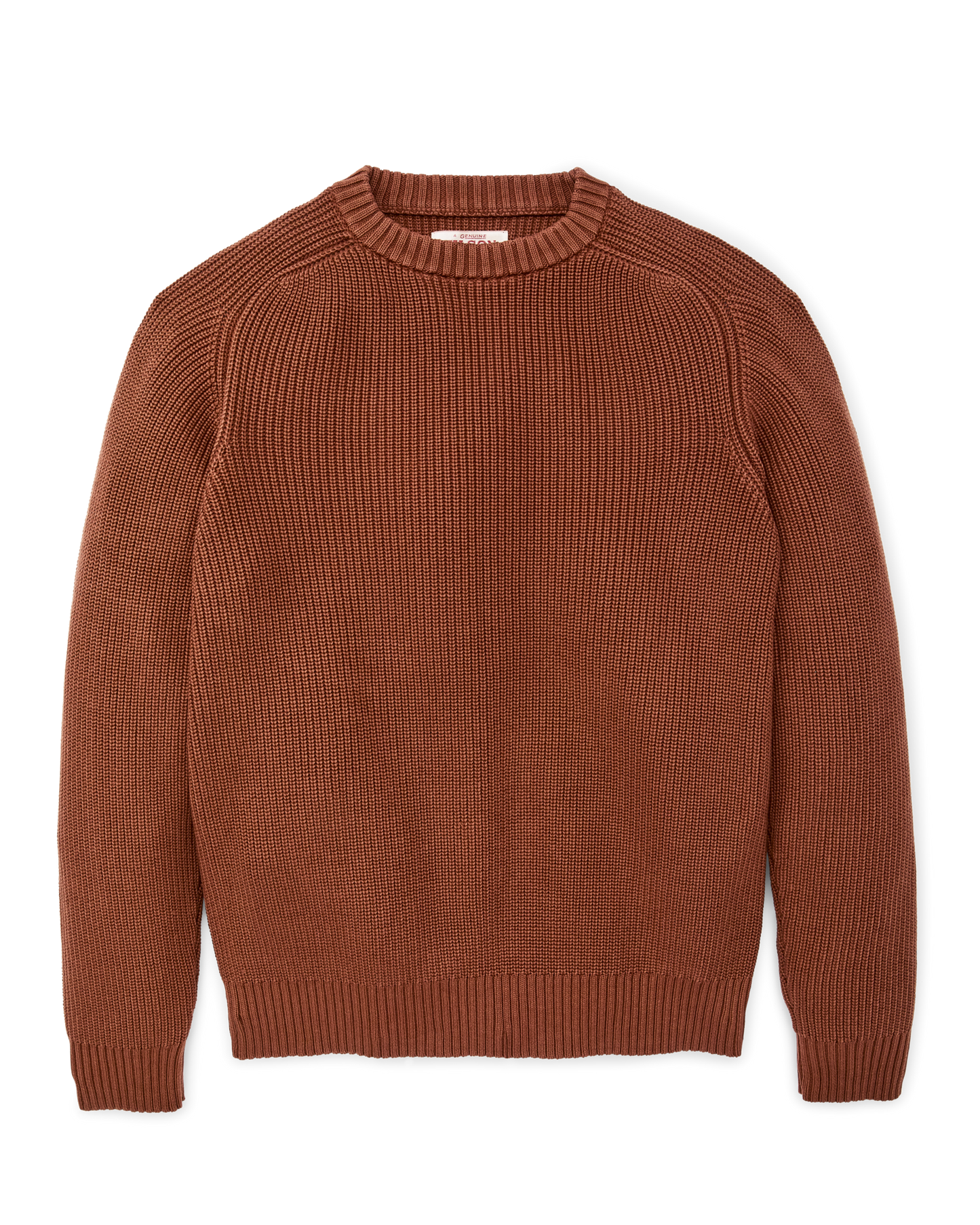 Front-facing image of the Filson Vintage Cotton Crewneck Sweater - Rust