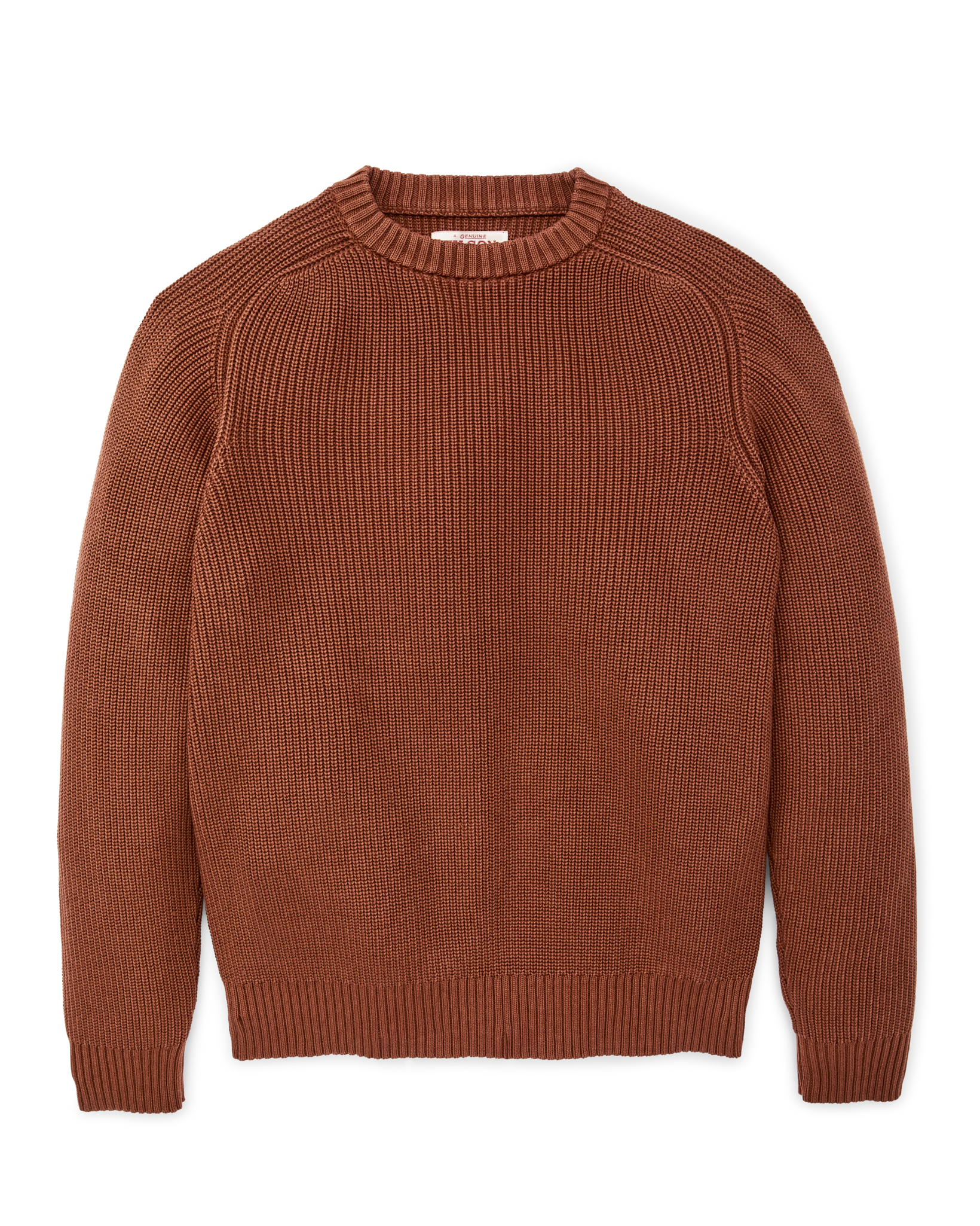 Front-facing image of the Filson Vintage Cotton Crewneck Sweater - Rust
