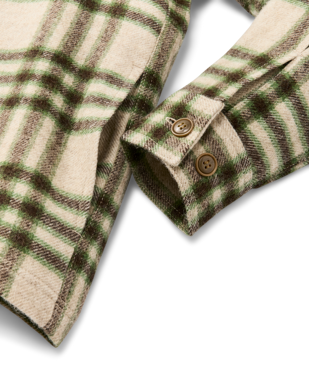 Women's Wool Overshirt - Natural / Brown Multicolor