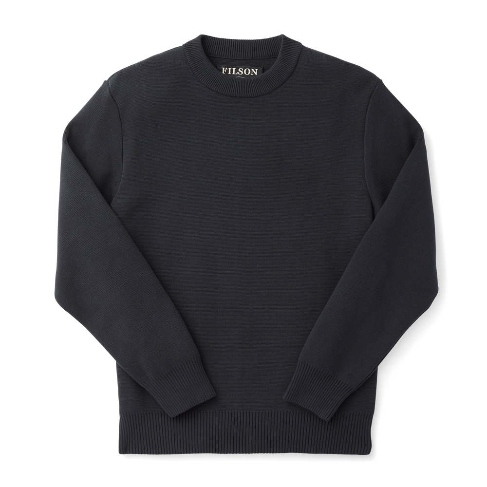 Front-facing image of the Filson Cotton Crewneck Guide Sweater - Dark Navy
