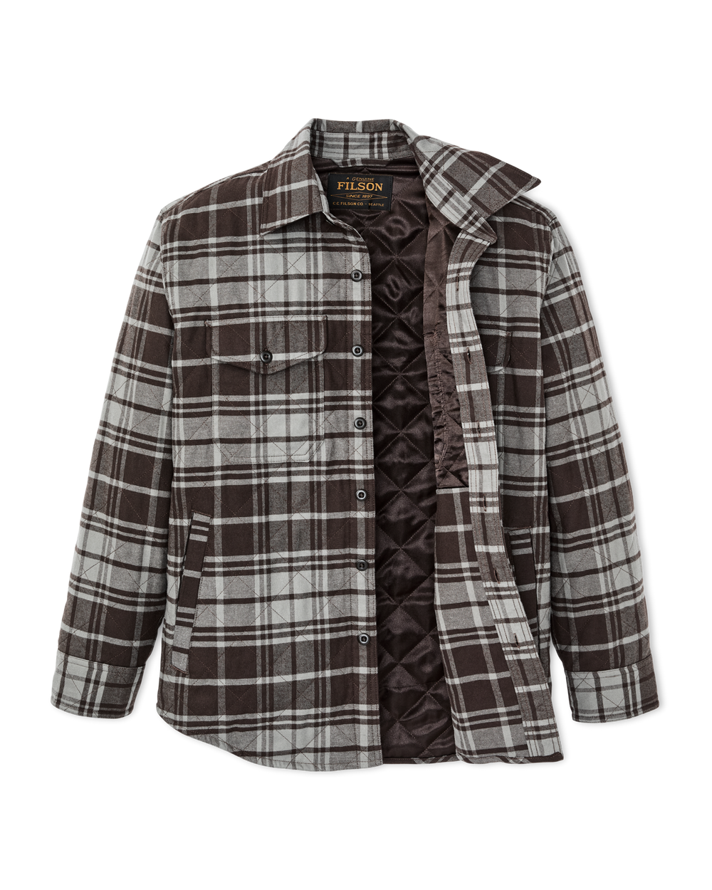 Insulated Flannel Jac-Shirt - Brown / Gray Plaid