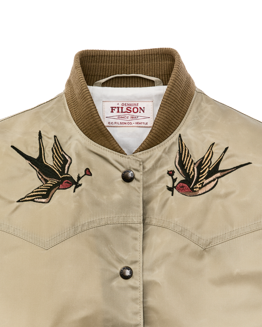 Alternate view of the Filson Women's Western Satin Jacket - Silver Sage