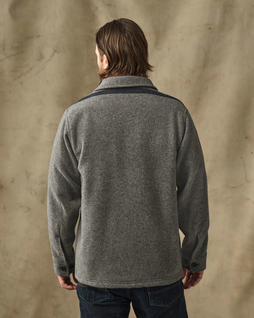 Mackinaw Wool 1972 Coat - Gray / Black Stripe