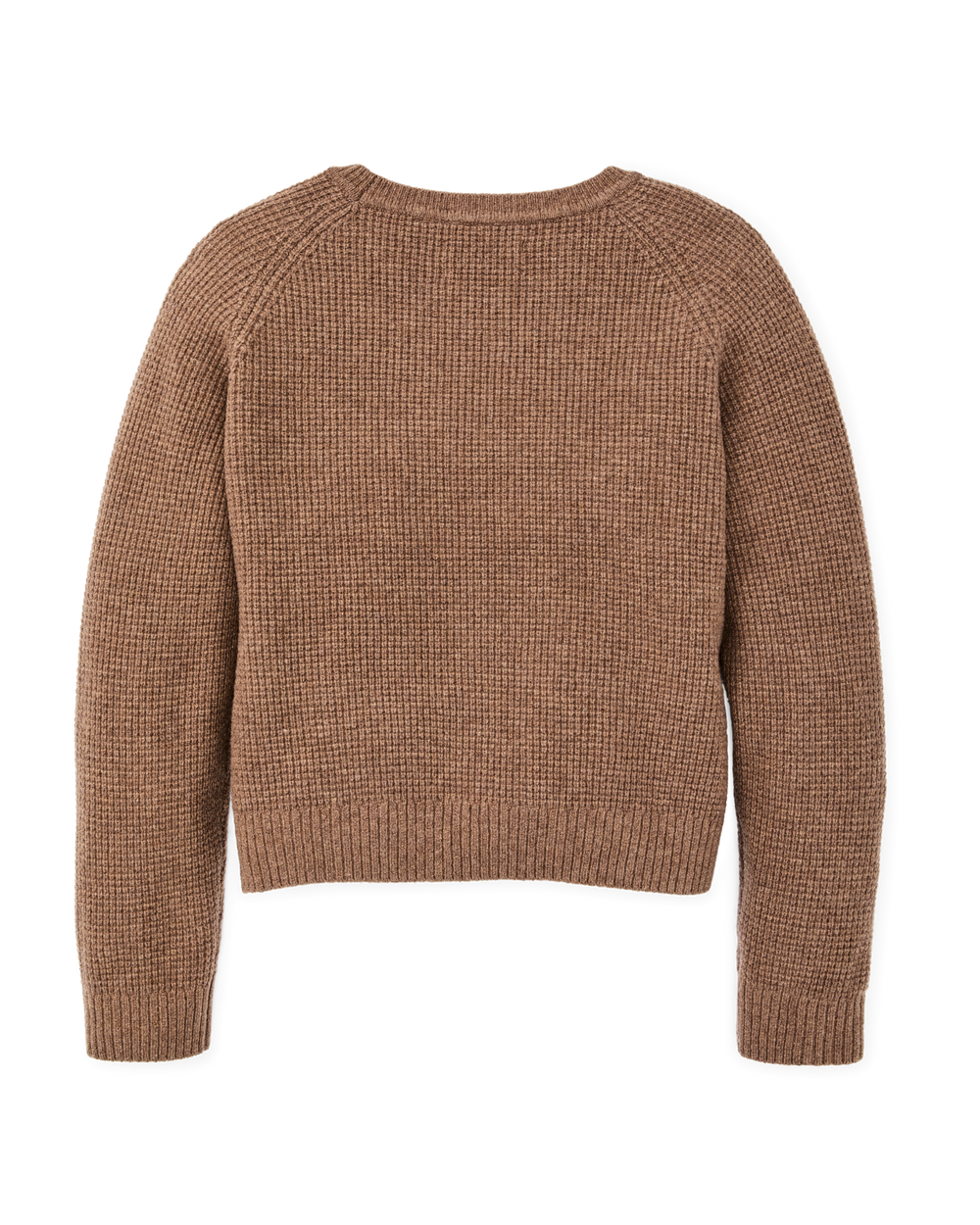 Women's Waffle Knit Merino Sweater - Brown Heather
