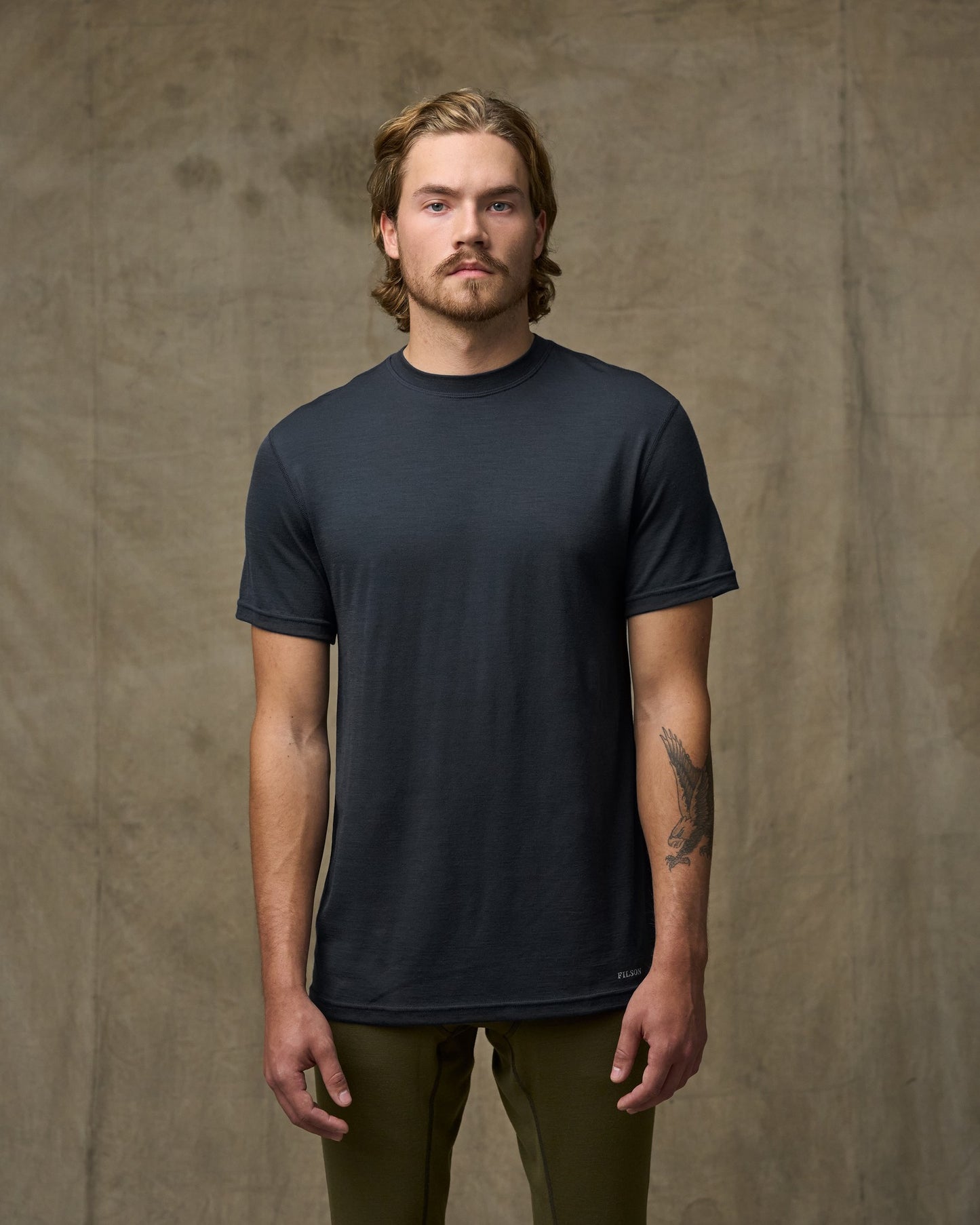 210g Merino Wool Short Sleeve Crewneck - Dark Navy