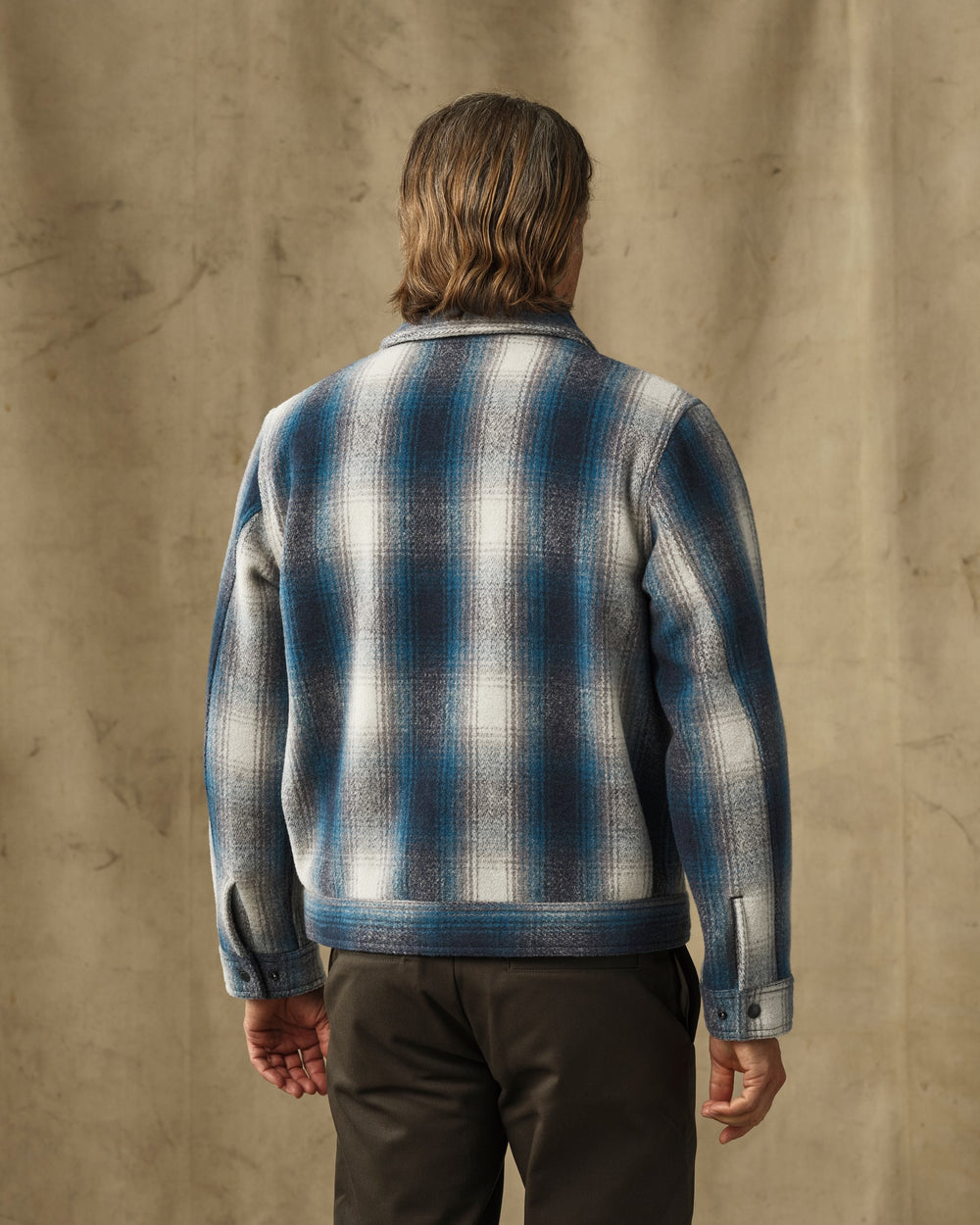 Mackinaw Wool Work Jacket - Teal / Gray Ombre