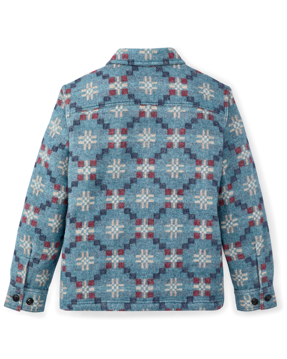 Women's Wool Overshirt - Turquoise Multicolor