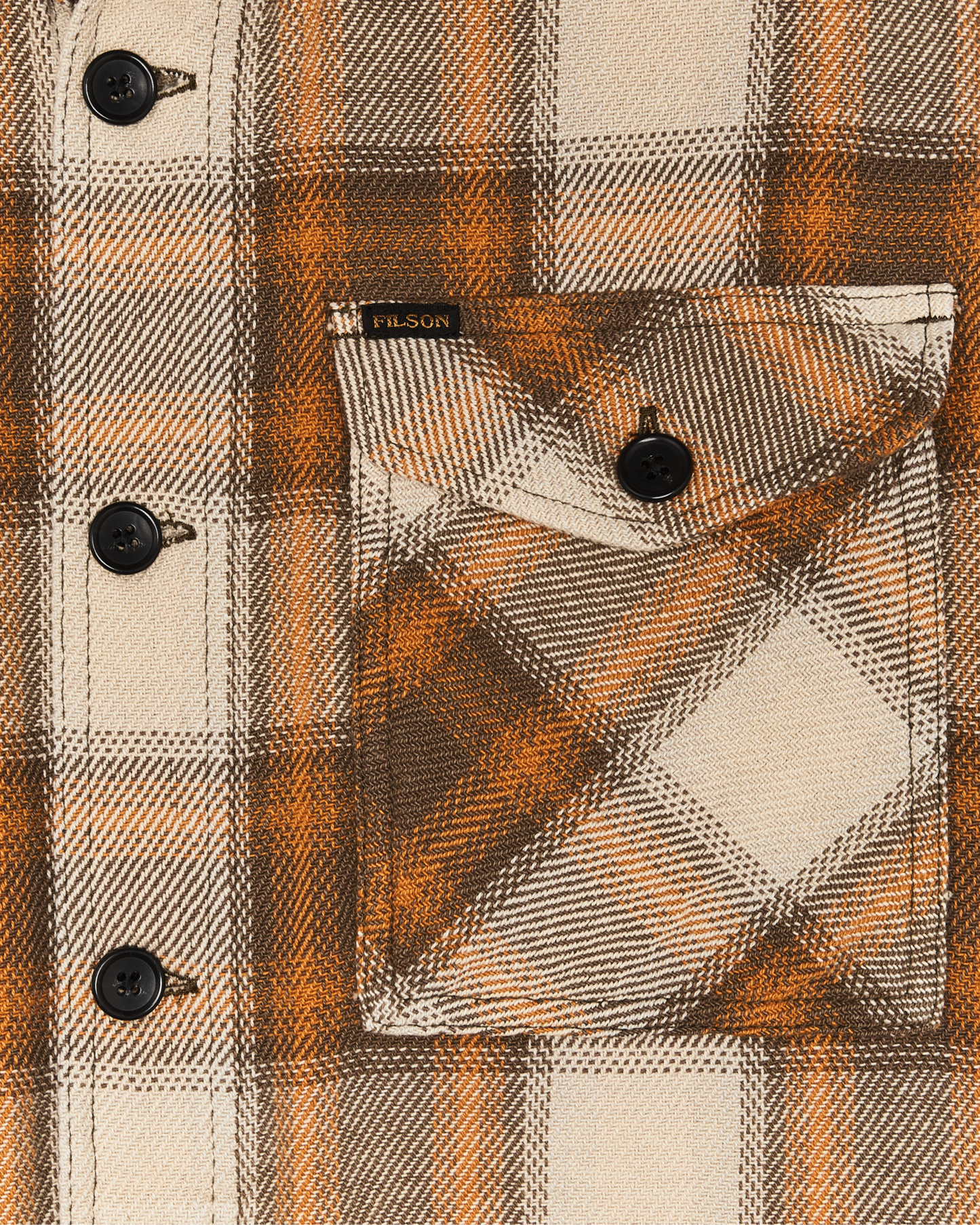Alternate view of the Filson Deer Island Jac-shirt - Orange / Brown Shadow Plaid