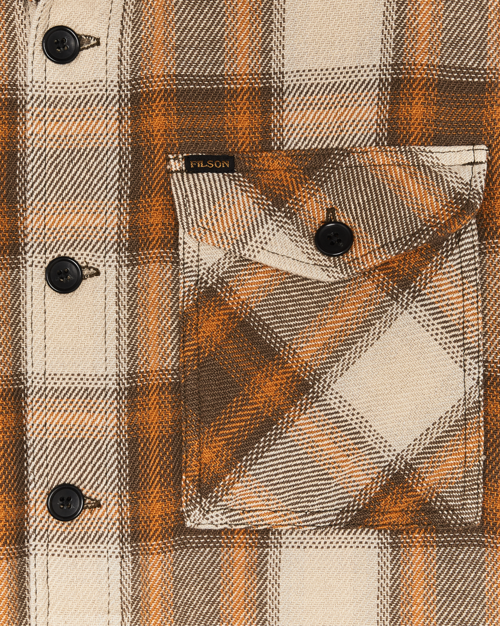 Alternate view of the Filson Deer Island Jac-shirt - Orange / Brown Shadow Plaid