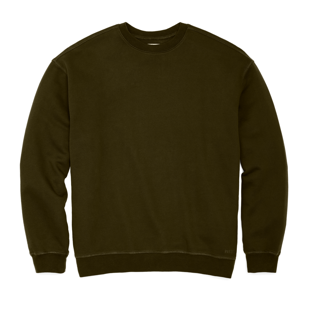 Front-facing image of the Filson Training Crewneck Sweatshirt  - Dark Olive