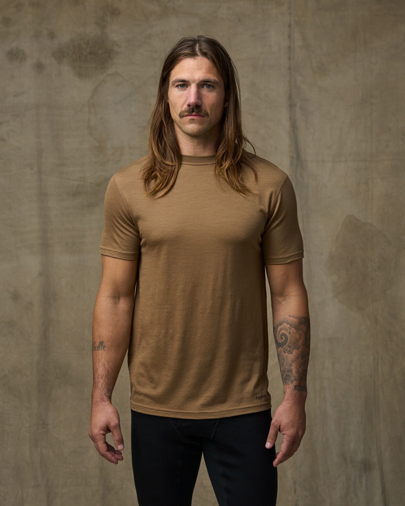210g Merino Wool Short Sleeve Crewneck - Rugged Tan
