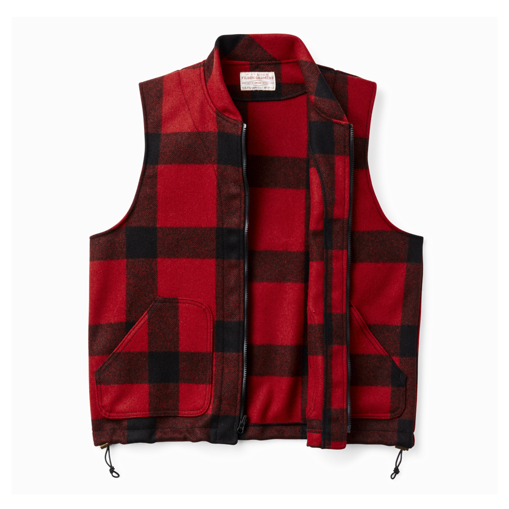Alternate view of the Filson Mackinaw Wool Vest Liner - Red/black Plaid