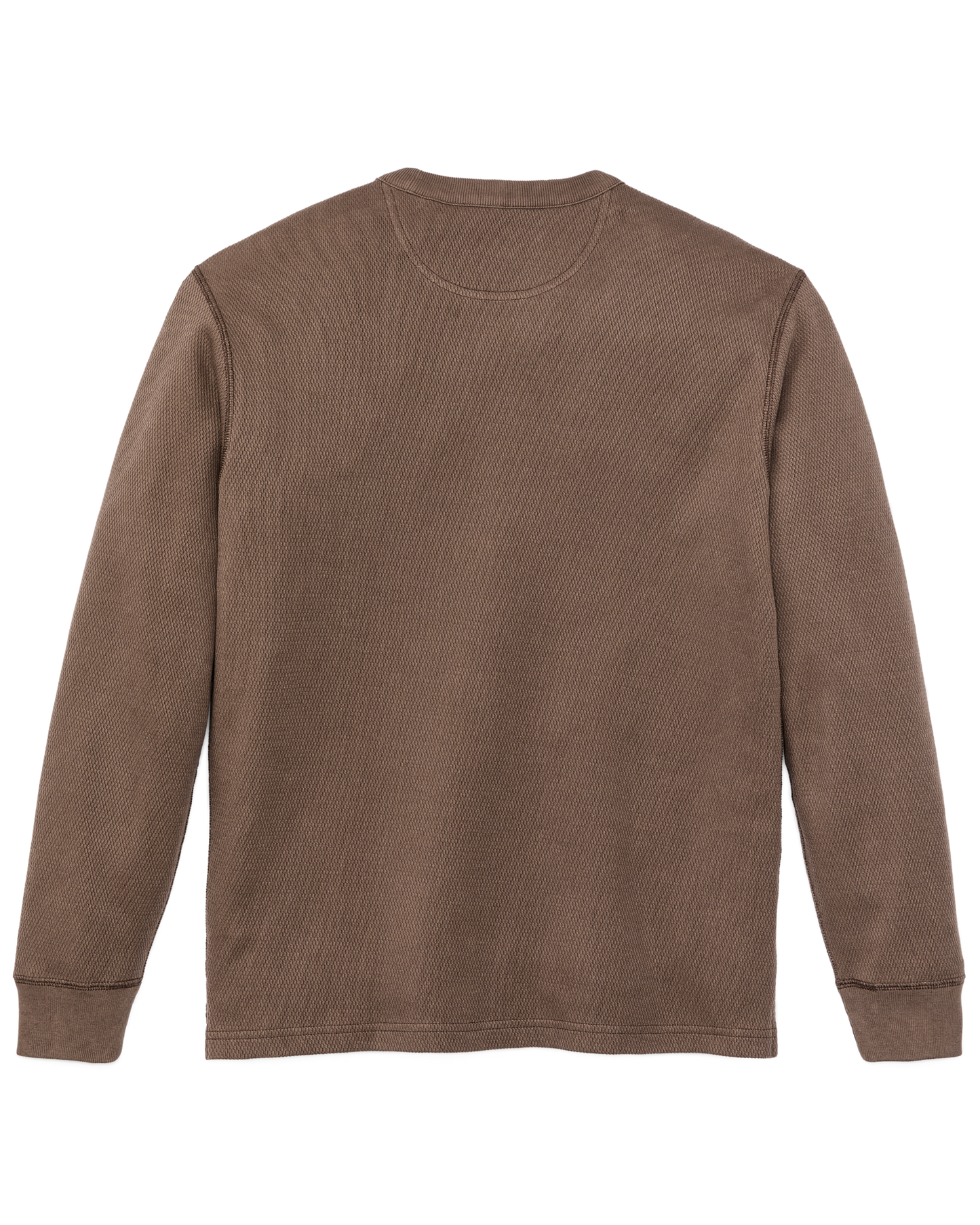 Waffle Knit Thermal Crewneck - Brown