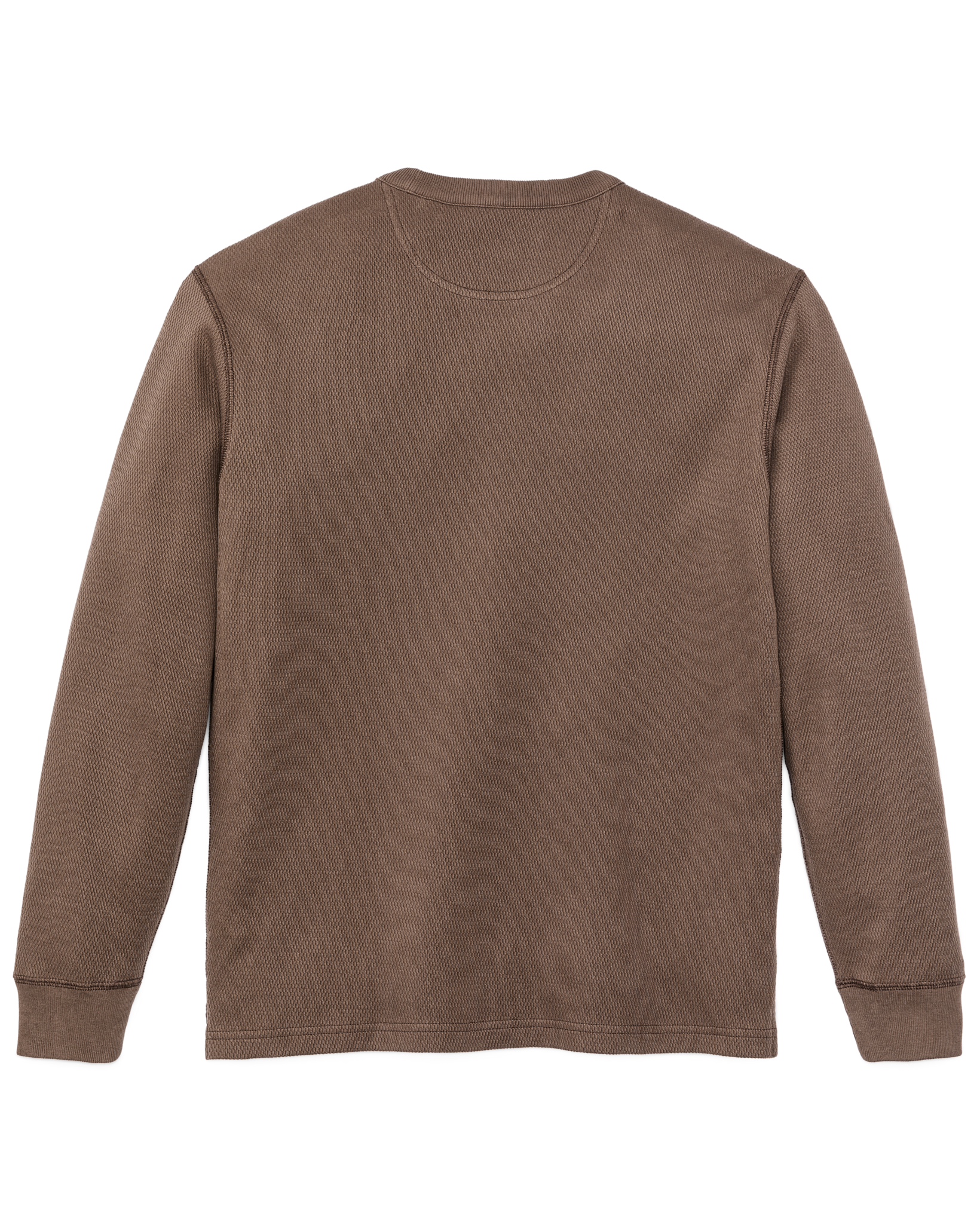 Waffle Knit Thermal Crewneck - Brown