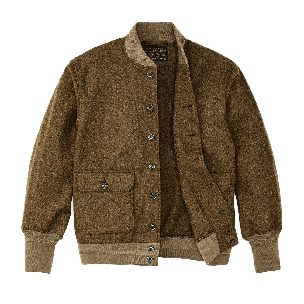 Alternate view of the Filson Ccc Wool Bomber - Marsh Olive