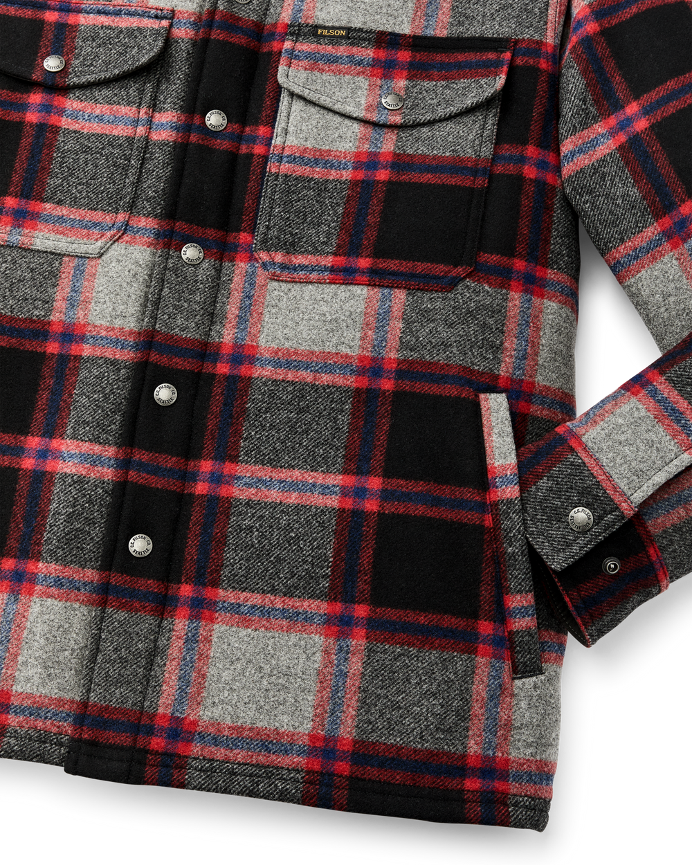 Spokane Insulated Jac-Shirt - Gray / Red Plaid