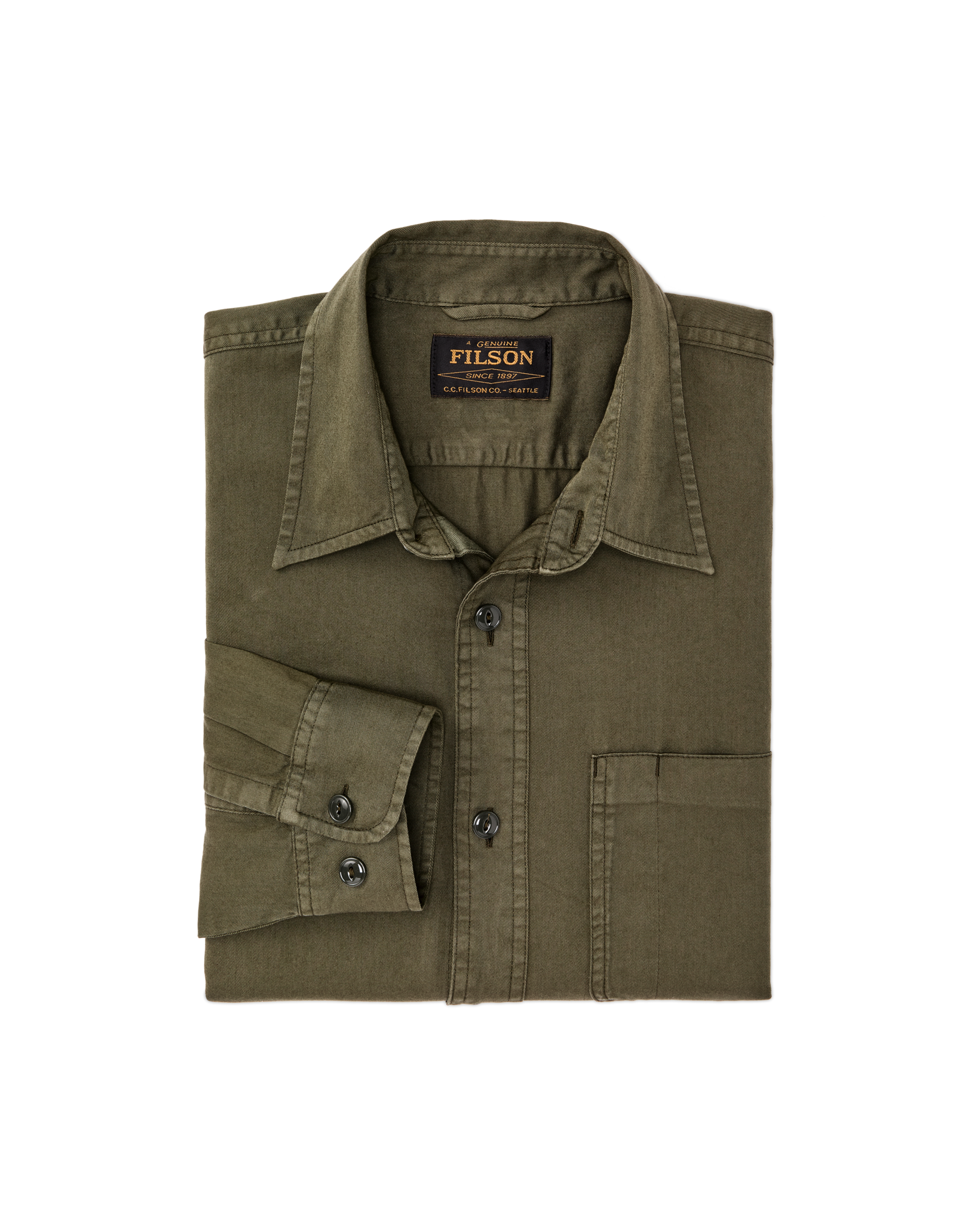 4.5-oz. Twill Shirt - Military Olive | Filson