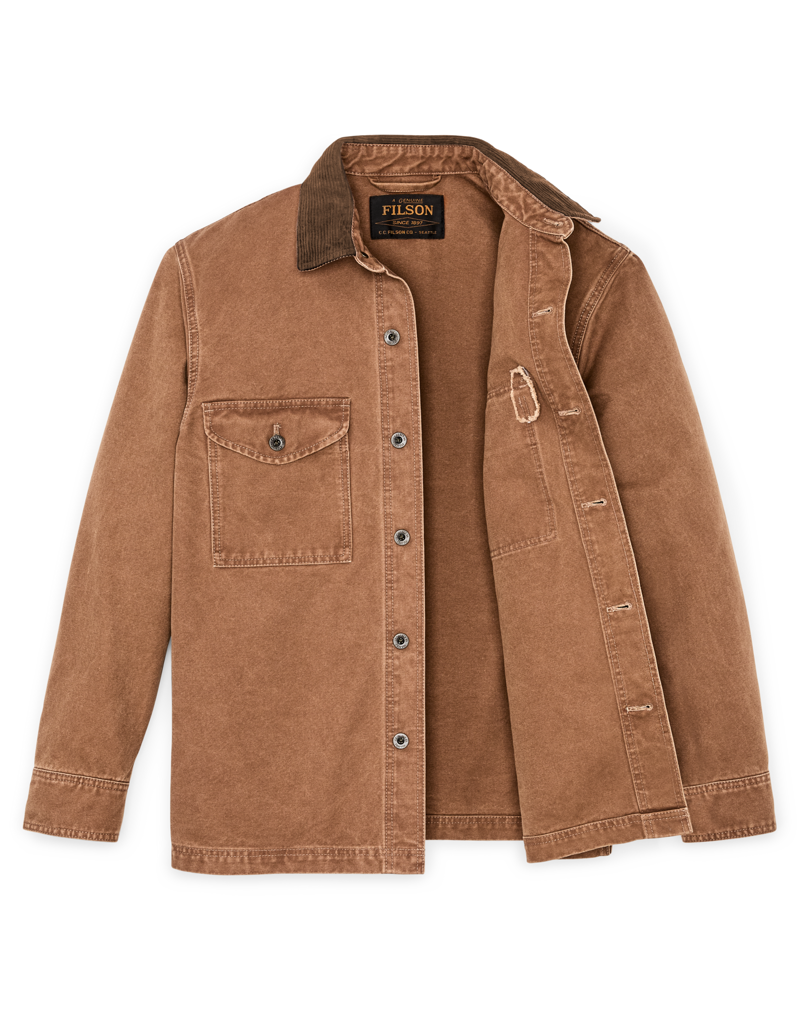 Alternate view of the Filson Rustic Canvas Jac-shirt - Whiskey