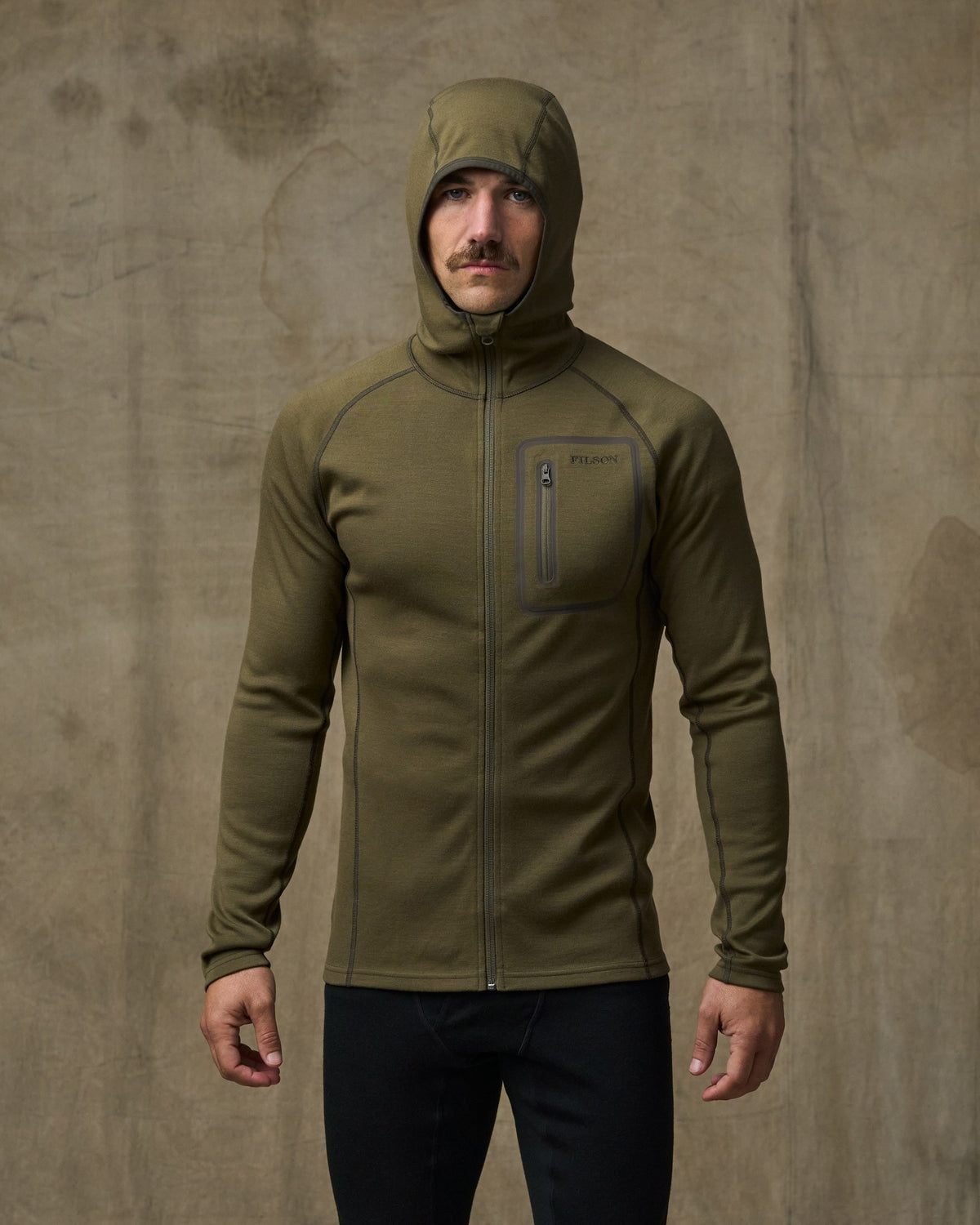 400g Merino Wool Hoodie - Dark Olive | Filson