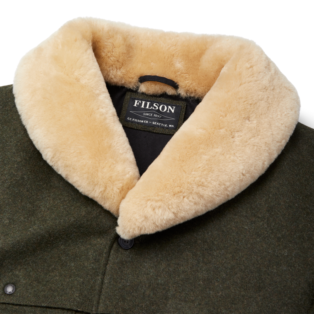 Alternate view of the Filson Lined Mackinaw Wool Packer Coat - Forest Green