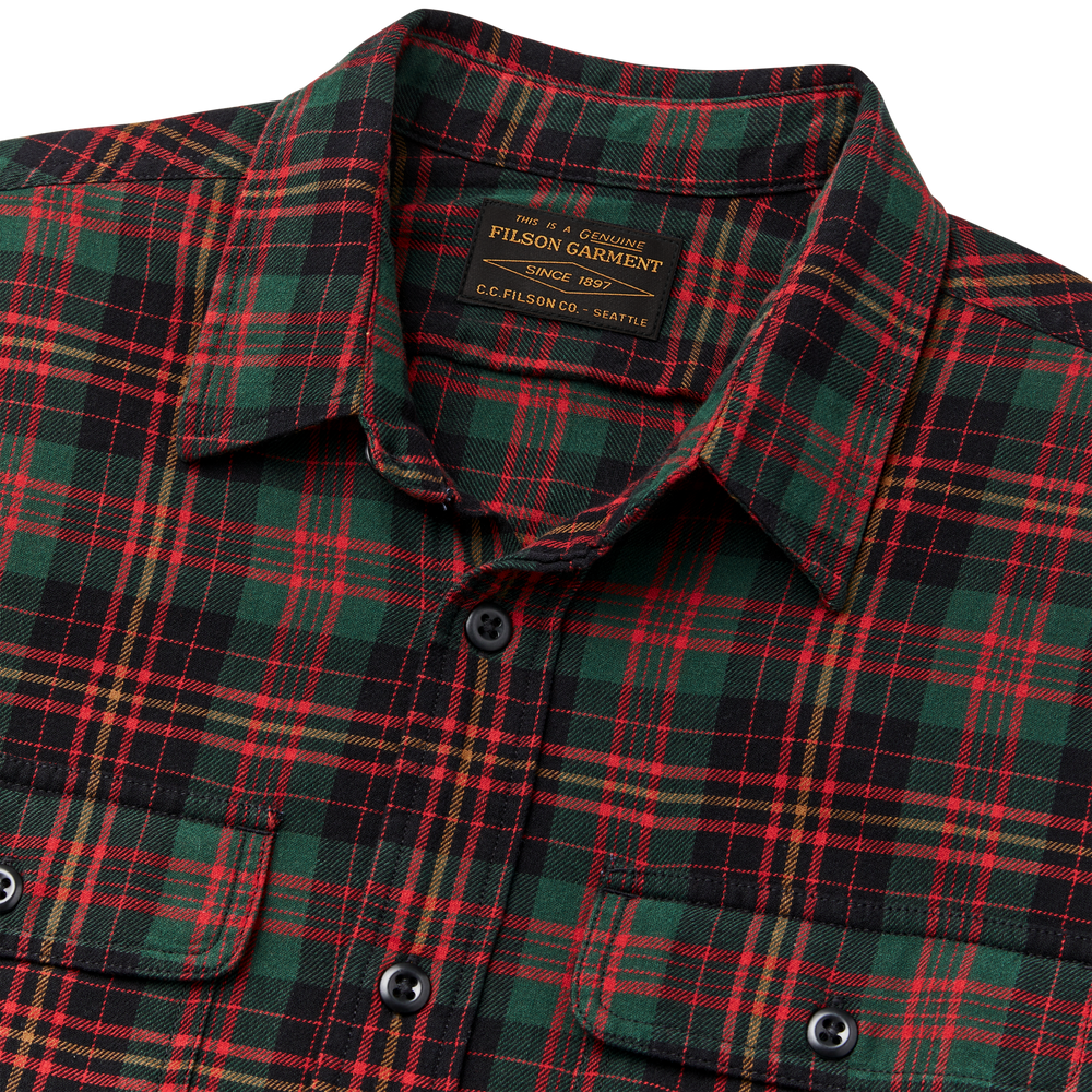 Alternate view of the Filson Scout Shirt - Pine / Copper Plaid