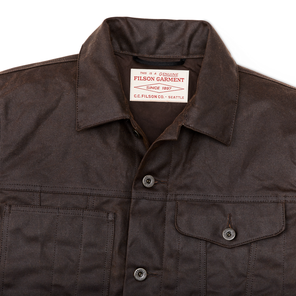 Alternate view of the Filson Tin Cloth Short Lined Cruiser Jacket - Dark Brown