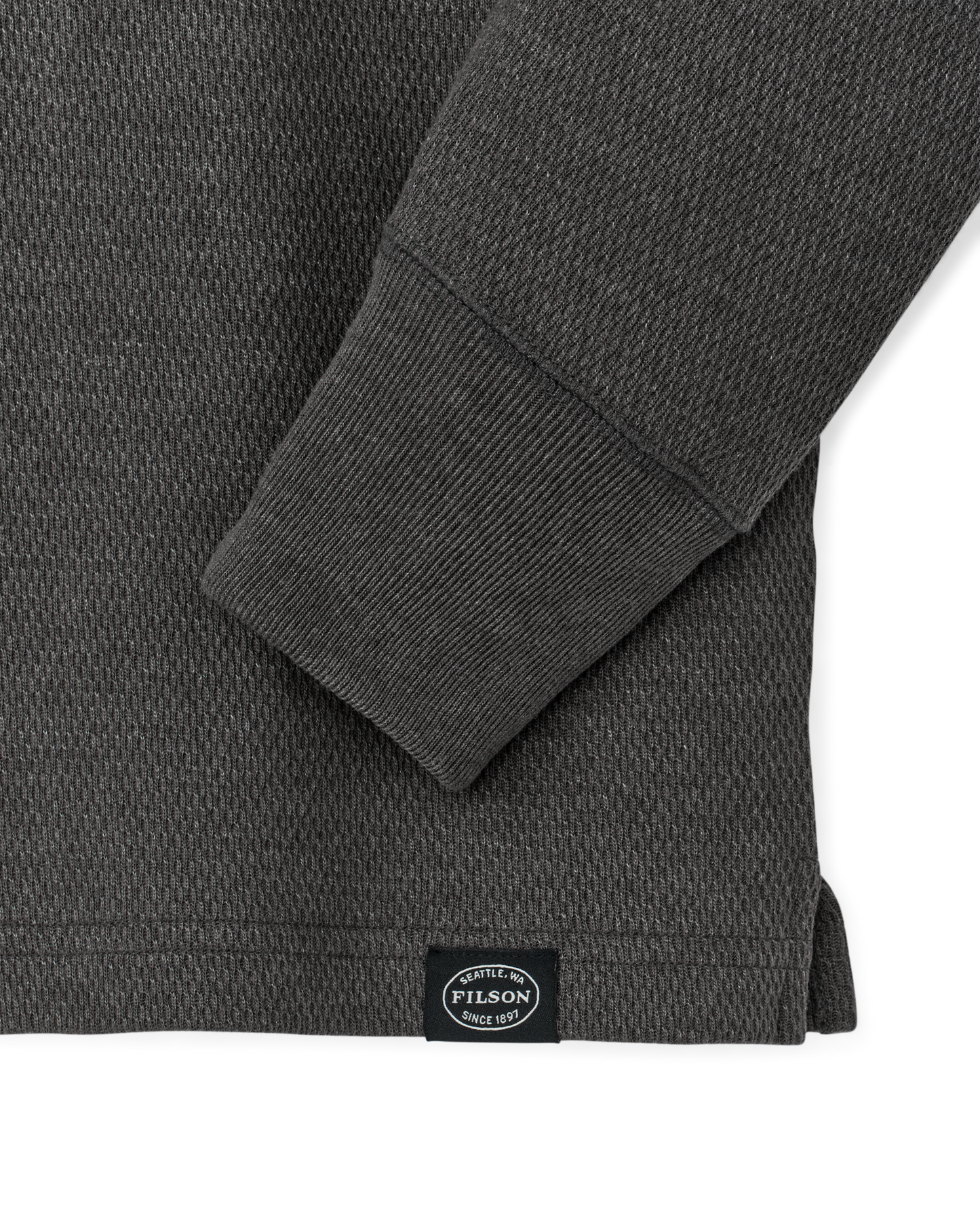 Alternate view of the Filson Waffle Knit Henley - Charcoal