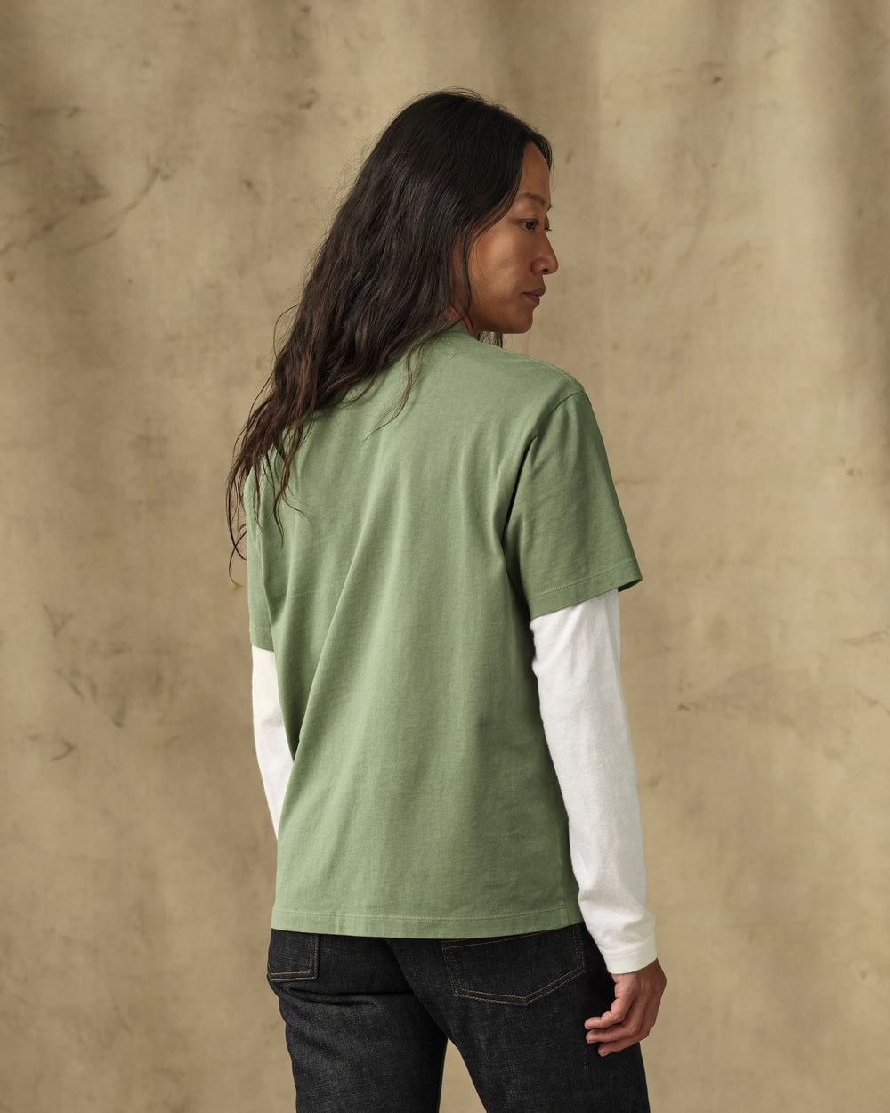 Women's Short Sleeve Pocket Tee - Washed Fatigue Green