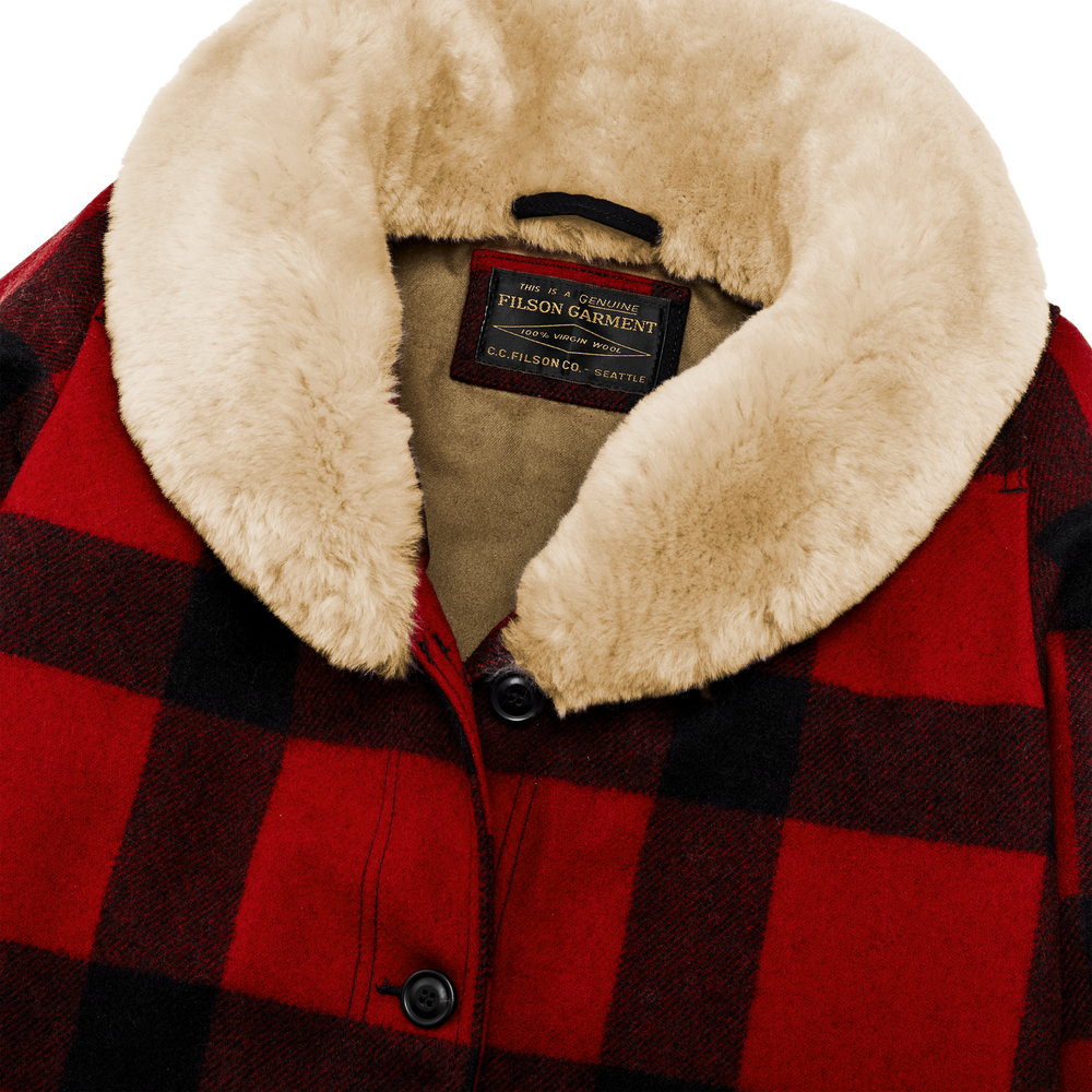 Alternate view of the Filson Women's Wool Trapper Coat - Red/black Plaid
