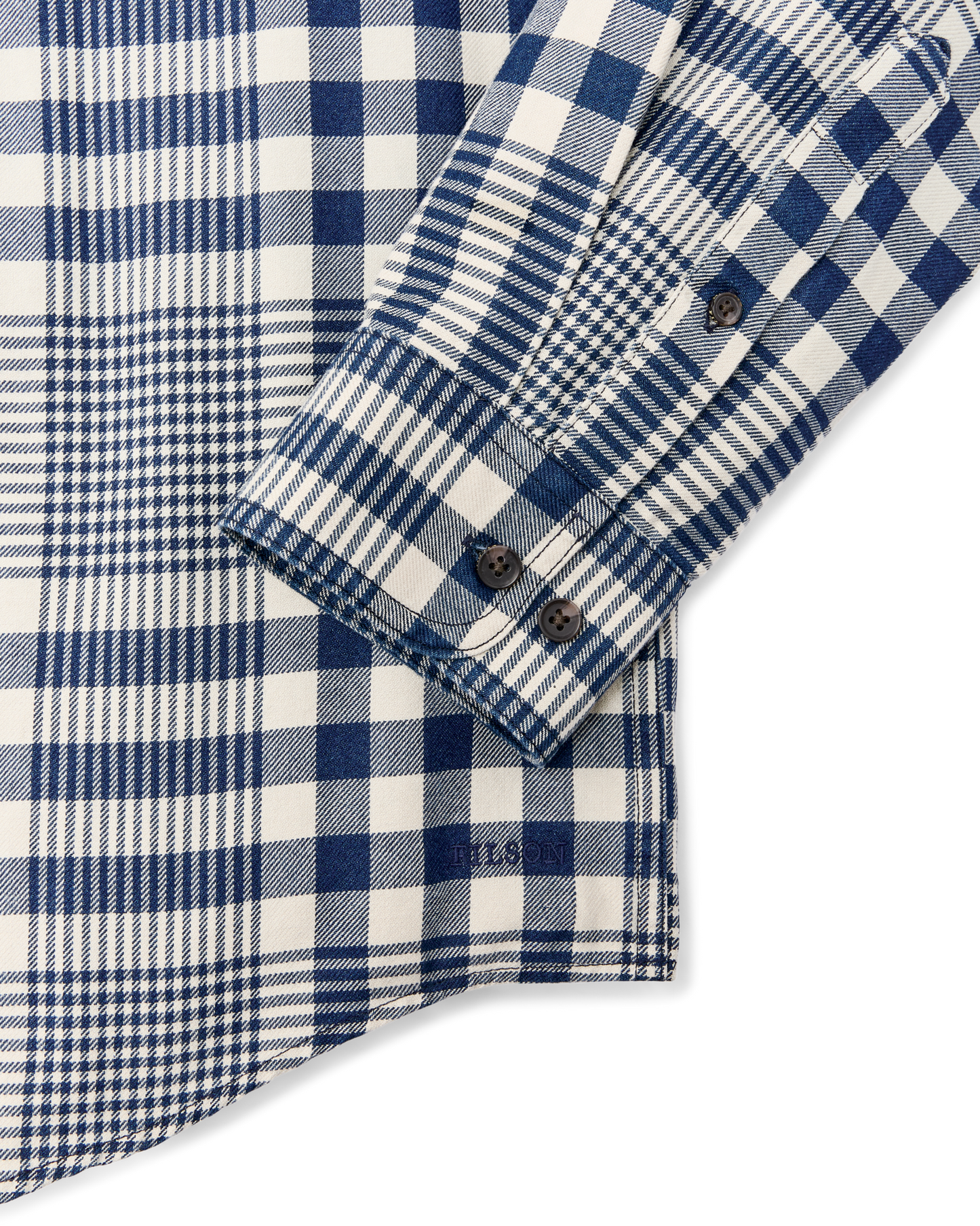 Alternate view of the Filson Lightweight Alaskan Guide Shirt - Indigo Multi Plaid