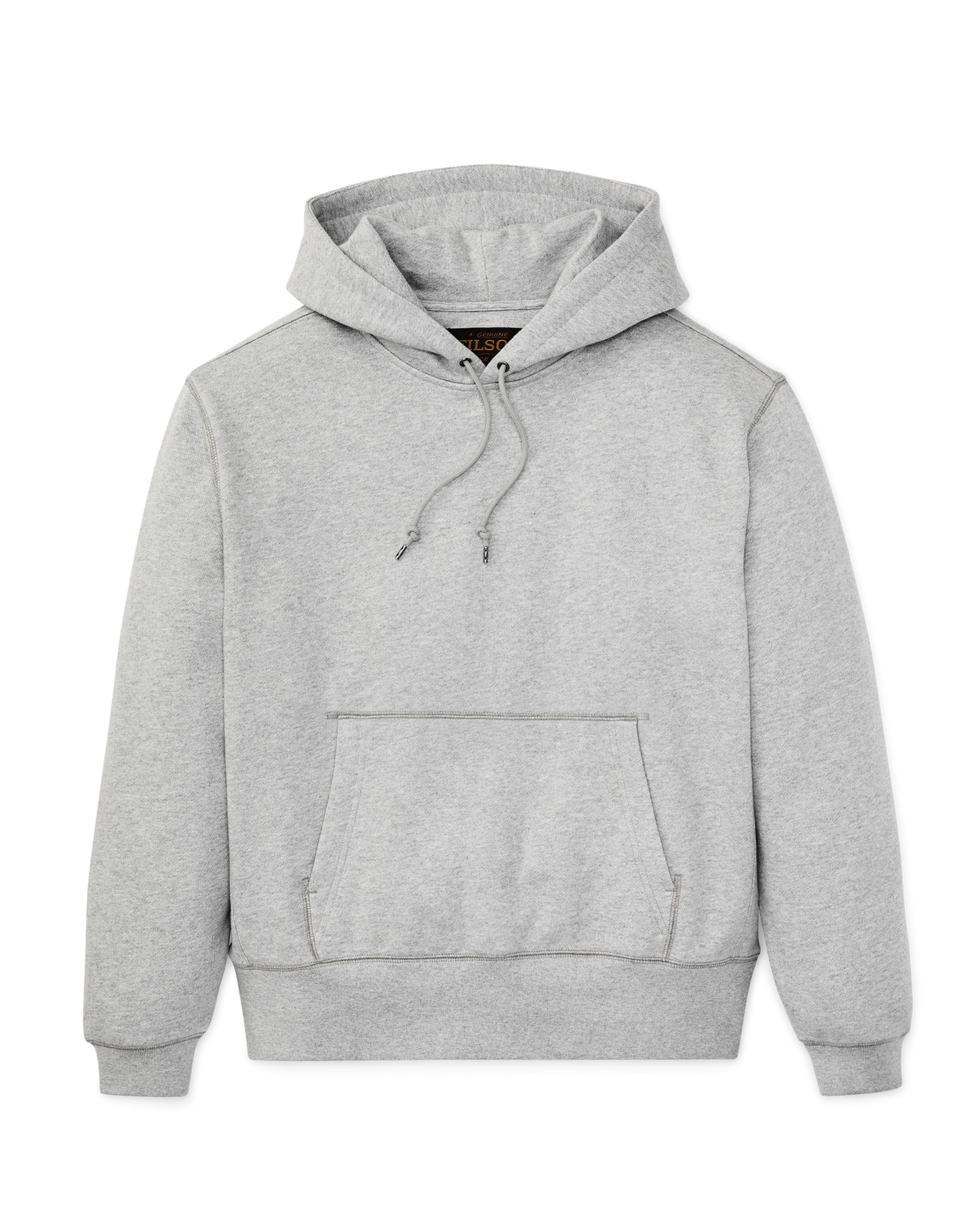 Front-facing image of the Filson 14-oz. Heritage Fleece Hoodie - Gray Heather