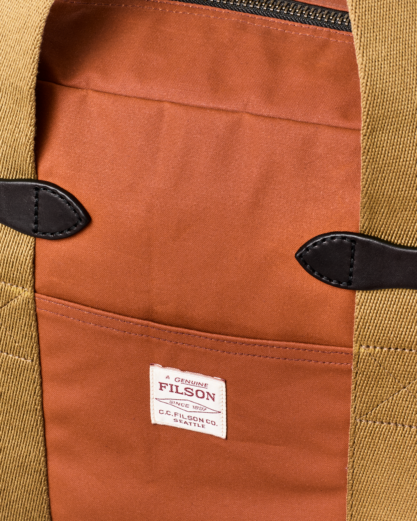 Tin Cloth Zipper Tote Bag - Rust