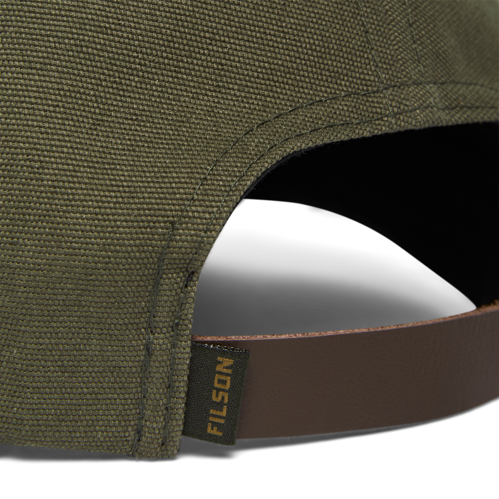 Alternate view of the Filson Logger Cap - Dark Olive / Scenic Patch