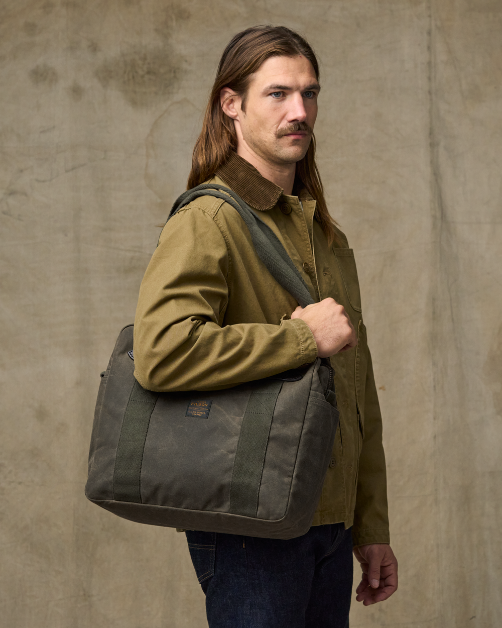 Tin Cloth Zipper Tote Bag - Otter Green
